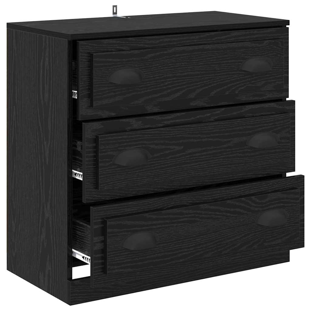 Sideboard Black Oak 70 x 35,5 x 67,5 cm Engineered Wood