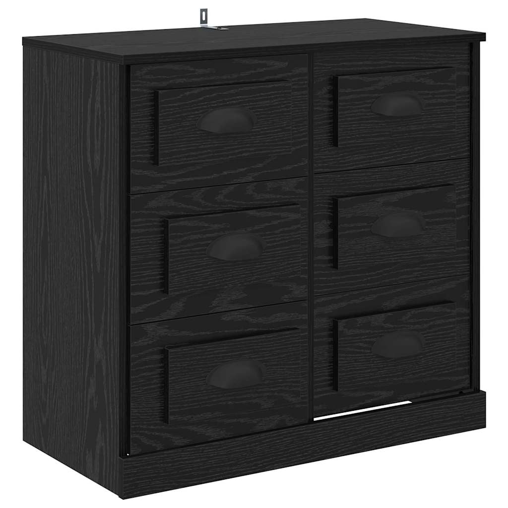 Sideboard Black Oak 70 x 35,5 x 67,5 cm Engineered Wood