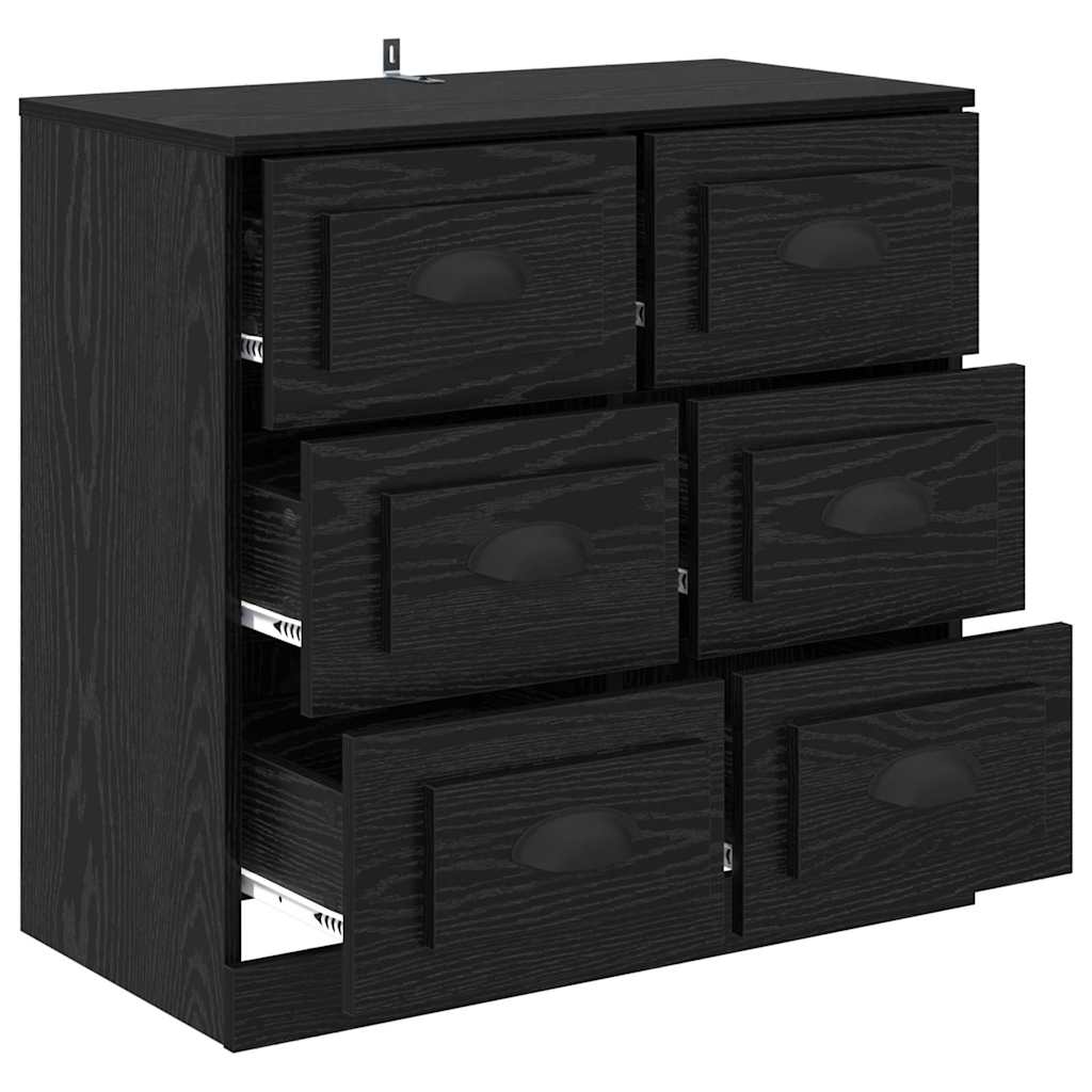 Sideboard Black Oak 70 x 35,5 x 67,5 cm Engineered Wood