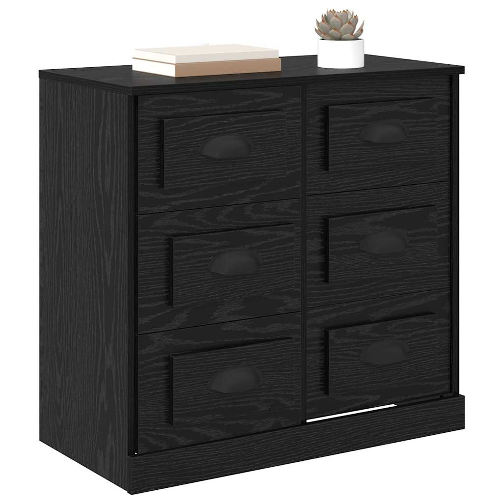 Sideboard Black Oak 70 x 35,5 x 67,5 cm Engineered Wood