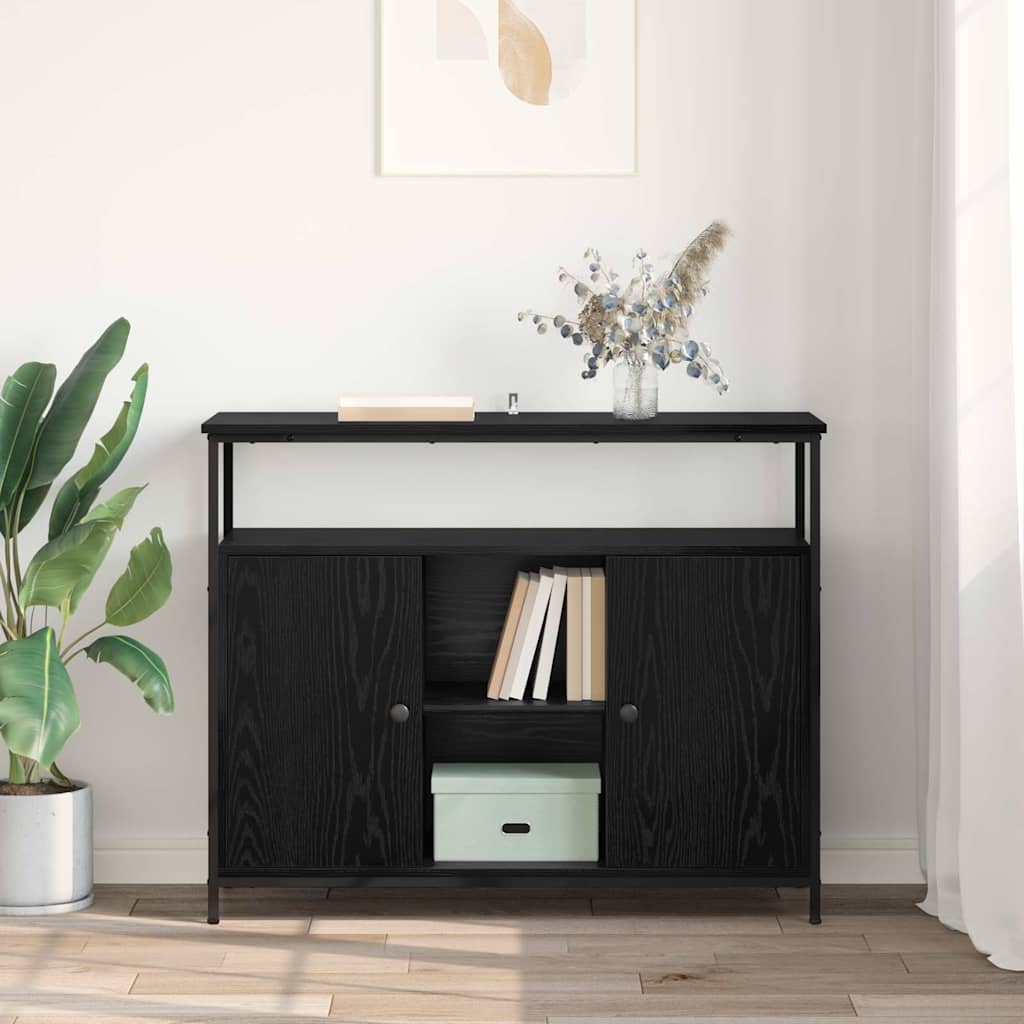 Sideboard Black Oak 100 x 35 x 80 cm Engineered Wood