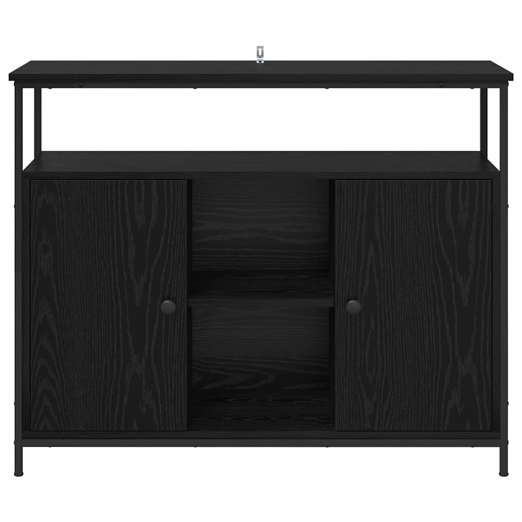 Sideboard Black Oak 100 x 35 x 80 cm Engineered Wood