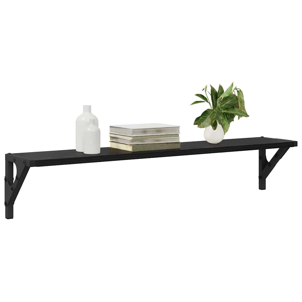 Wall Shelves 2 pcs Black Oak 80 x 15 x 15,5 cm Engineered Wood
