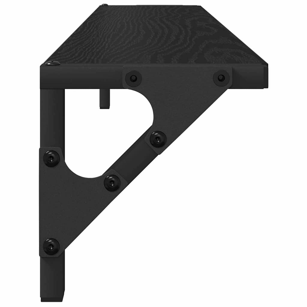 Wall Shelves 2 pcs Black Oak 80 x 15 x 15,5 cm Engineered Wood