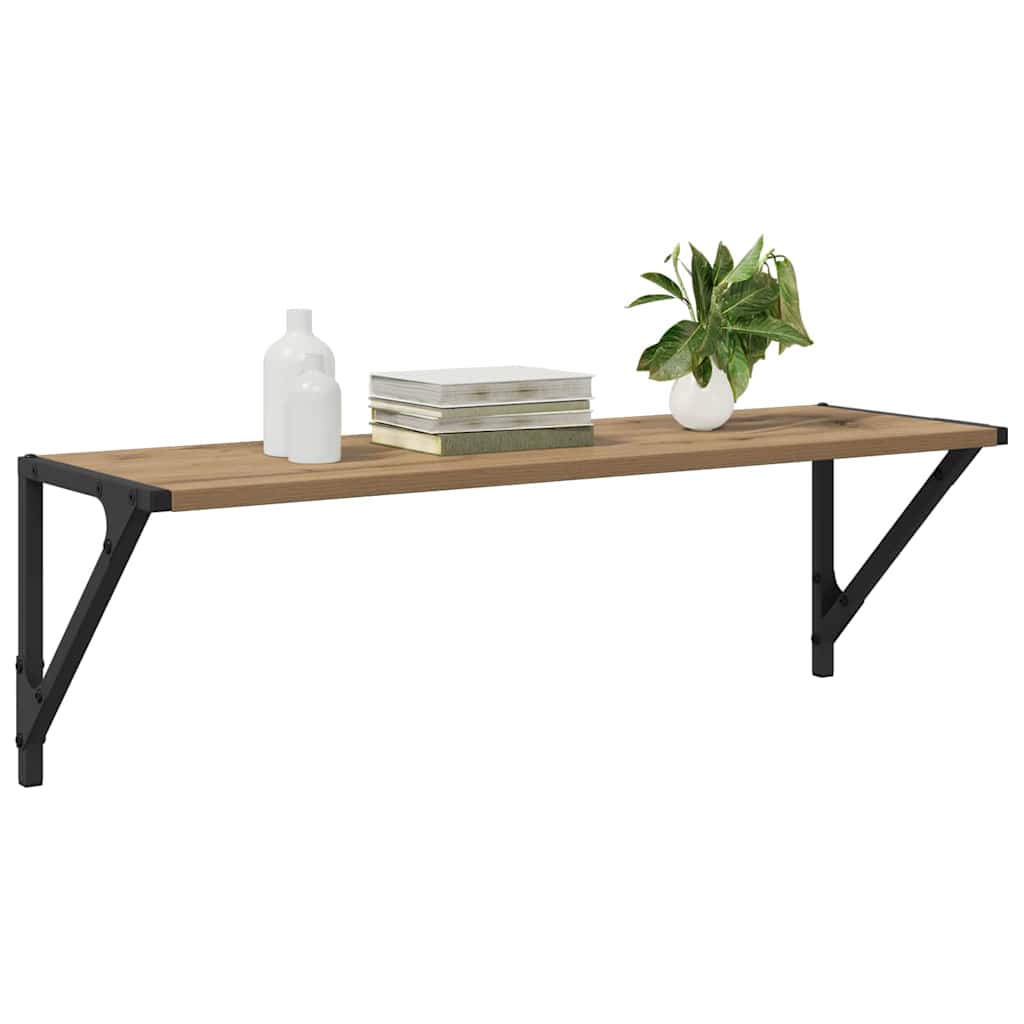 Wall Shelves with Shelf 2 pcs Artisan Oak 80 x 25 x 25,5 cm