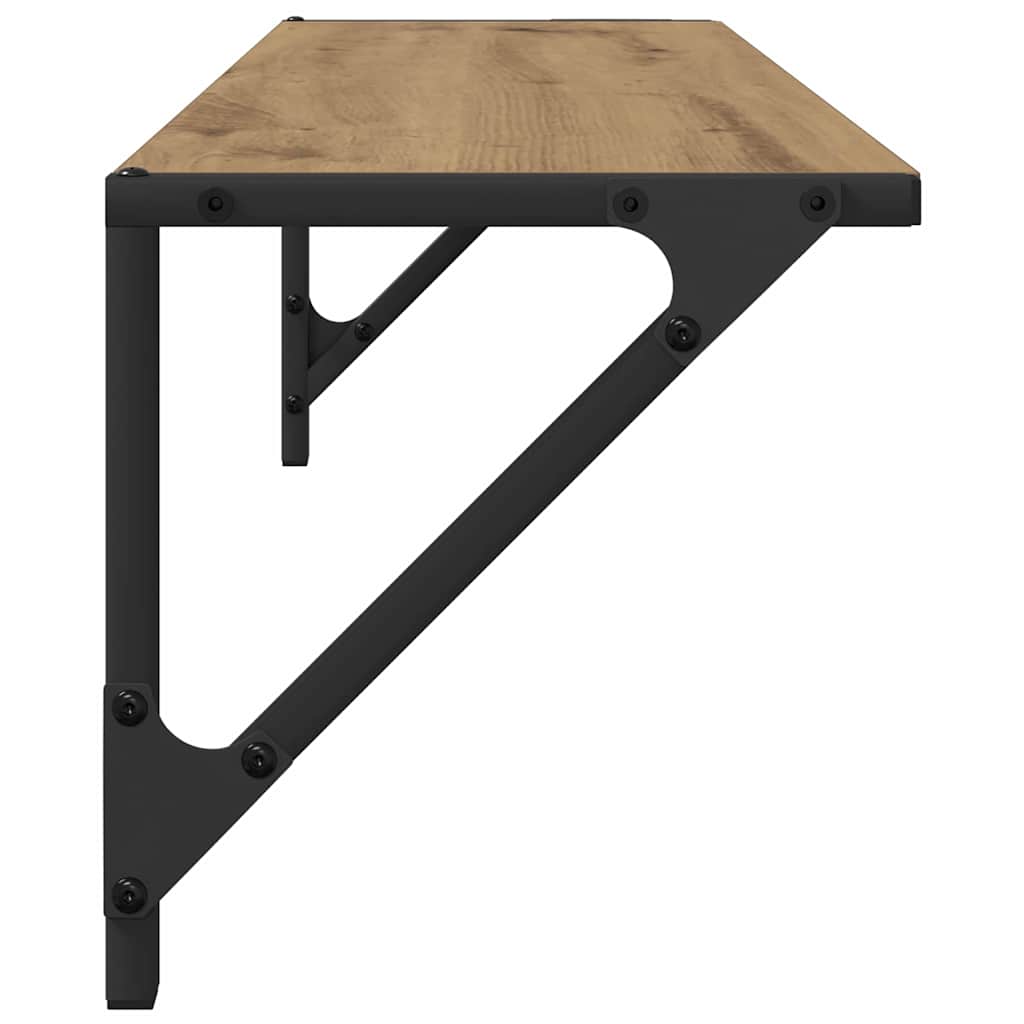 Wall Shelves with Shelf 2 pcs Artisan Oak 80 x 25 x 25,5 cm