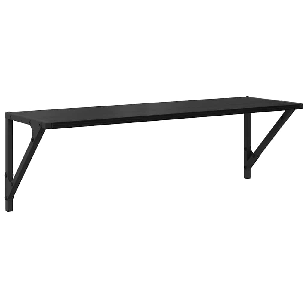 Wall Shelves 2 pcs Black Oak 80 x 25 x 25,5 cm Engineered Wood