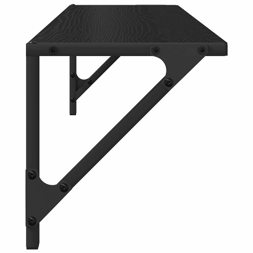 Wall Shelves 2 pcs Black Oak 80 x 25 x 25,5 cm Engineered Wood