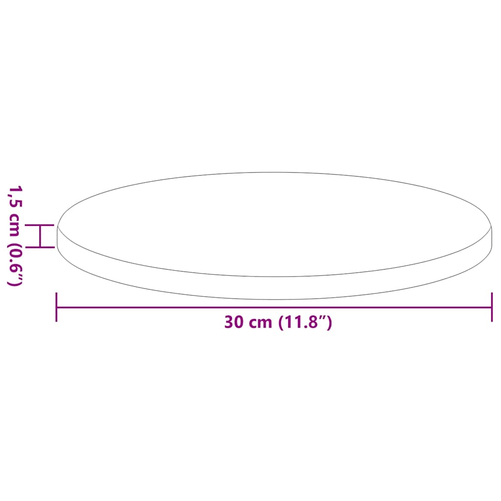 Table Top Ø 30 x 1,5 cm Round Engineered Wood Sonoma Oak