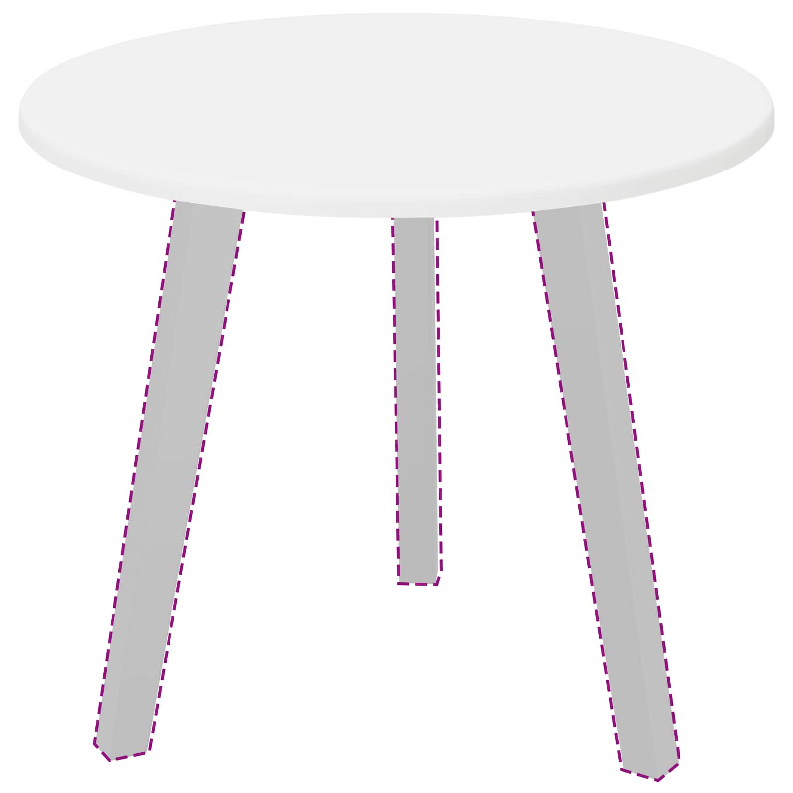 Table Top Ø 50 x 1,5 cm Round Engineered Wood White