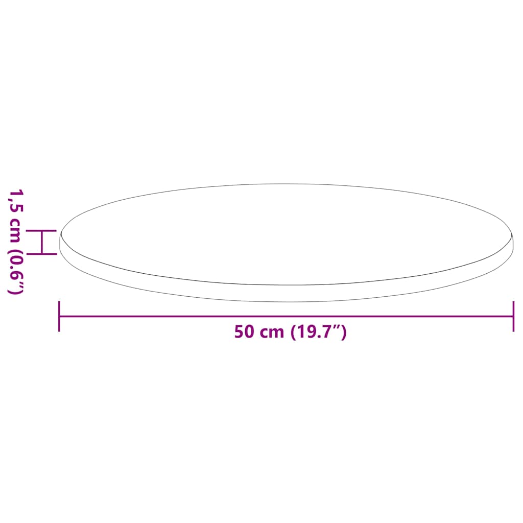 Table Top Ø 50 x 1,5 cm Round Engineered Wood Sonoma Oak