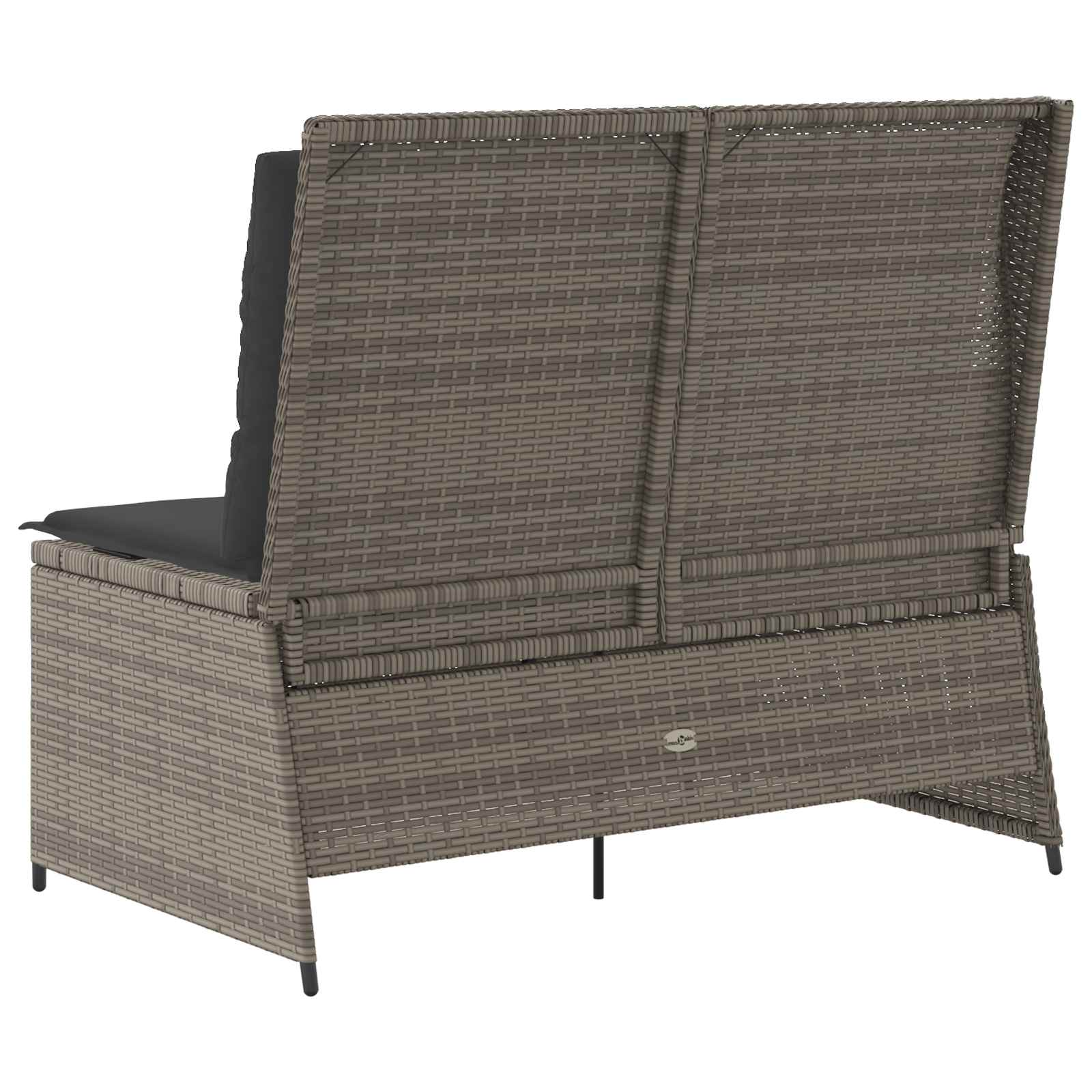 Garden Bench Grey Poly Rattan