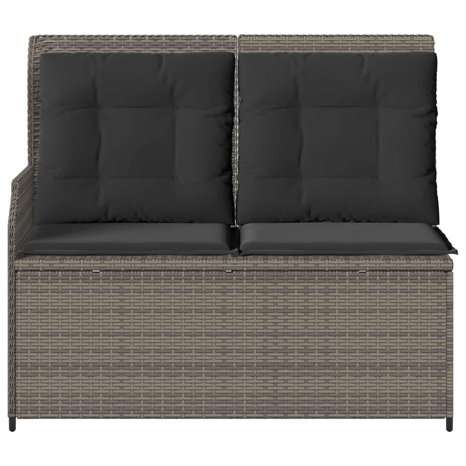 Garden Bench Grey Poly Rattan
