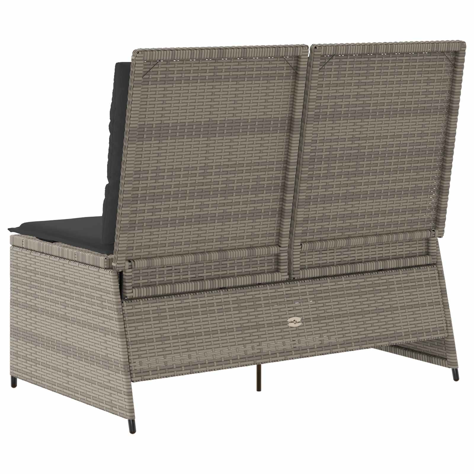 Garden Bench Grey Poly Rattan