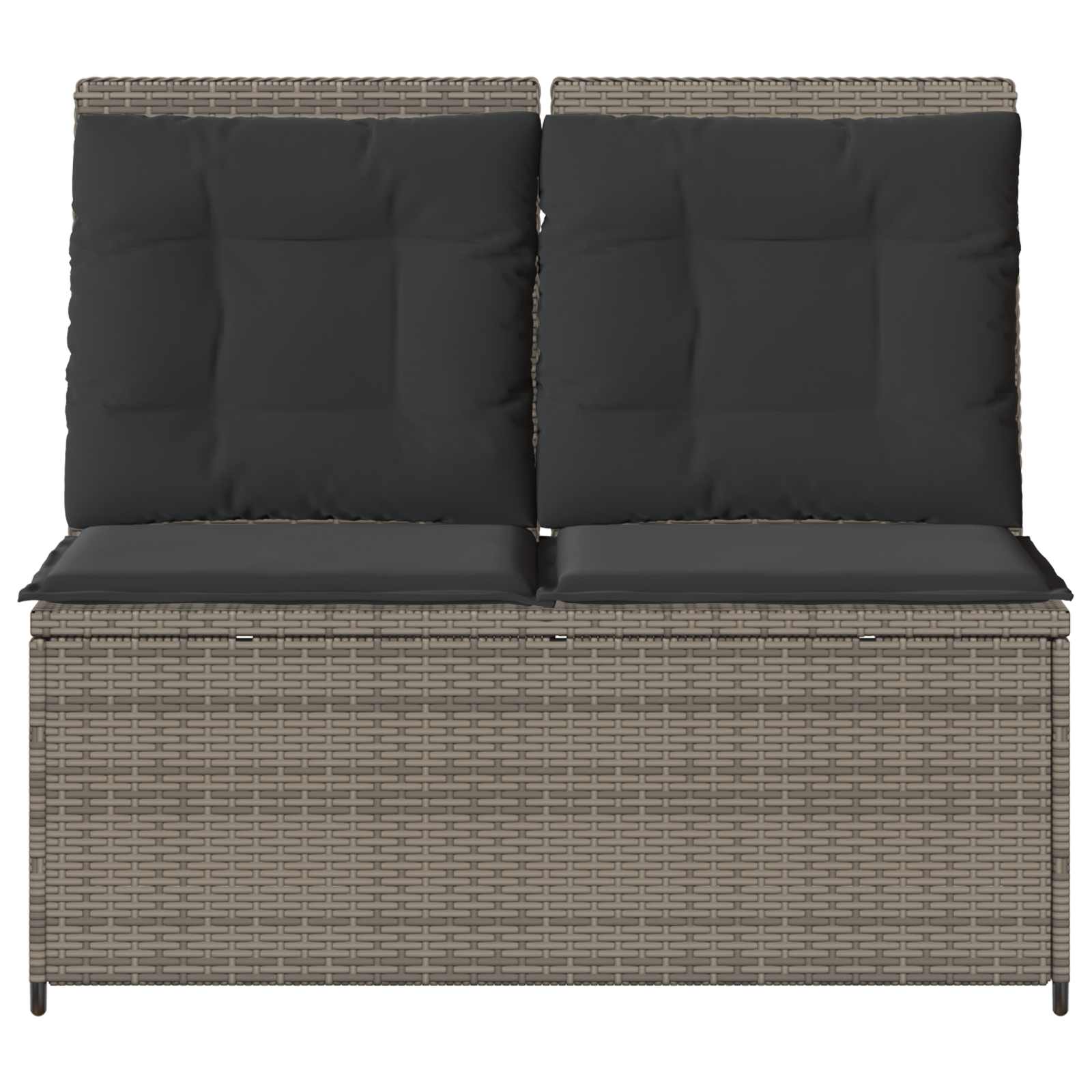 Garden Bench Grey Poly Rattan