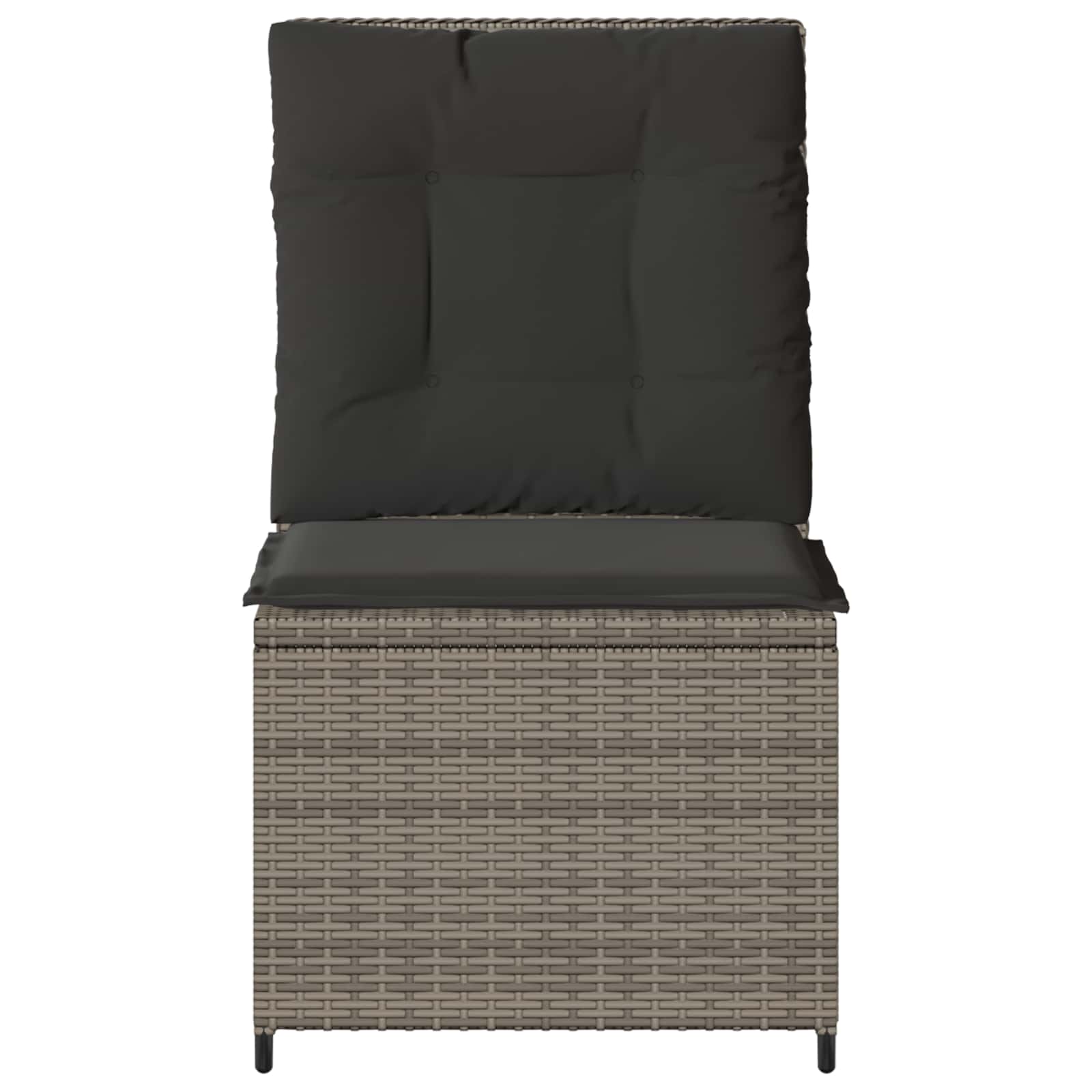 Garden Sofa with Cushion Grey Poly Rattan