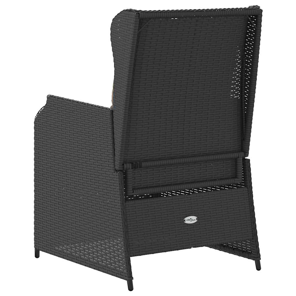 Garden Bench 2 pcs Black Poly Rattan