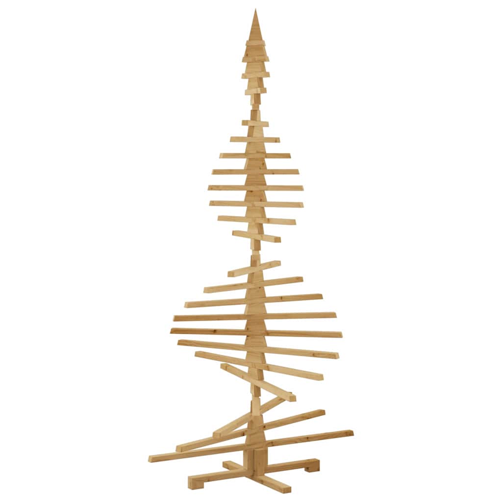 Wooden Christmas Tree with Stand Brown 210 cm Solid pine wood