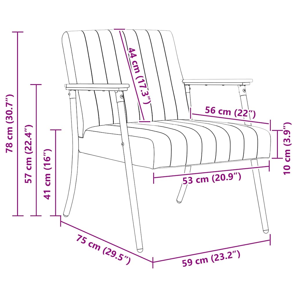 Armchair Black 59 x 75 x 78 cm Velvet