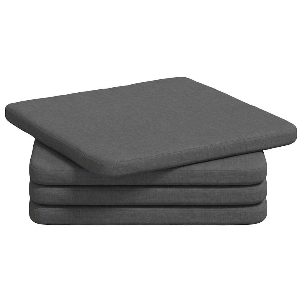 Seat Cushions 4 pcs Dark Grey 40 x 40 x 3 cm Fabric