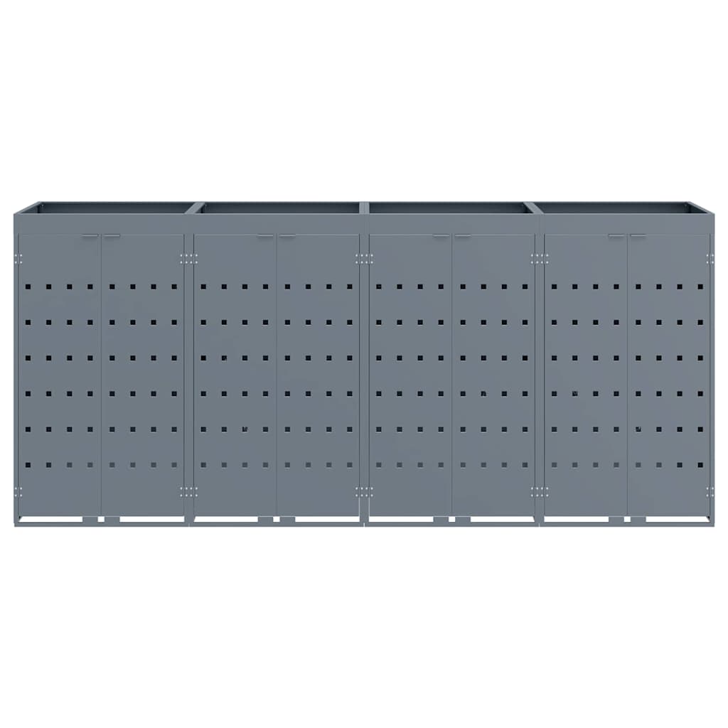 Wheelie Bin Storage for 4 Bins Light Grey 272 x 77,5 x 121,5 cm