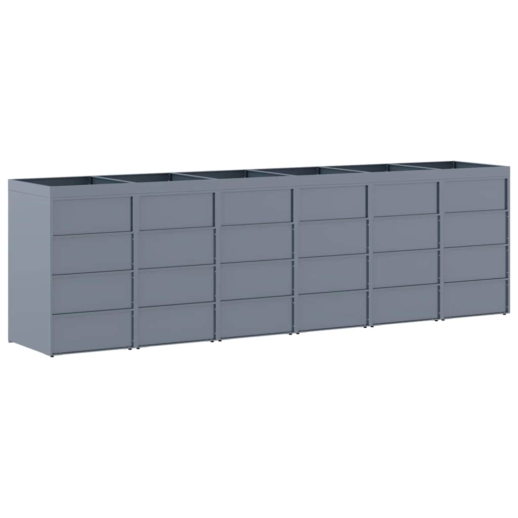 Wheelie Bin Storage for 6 Bins Light Grey 408 x 77,5 x 121,5 cm