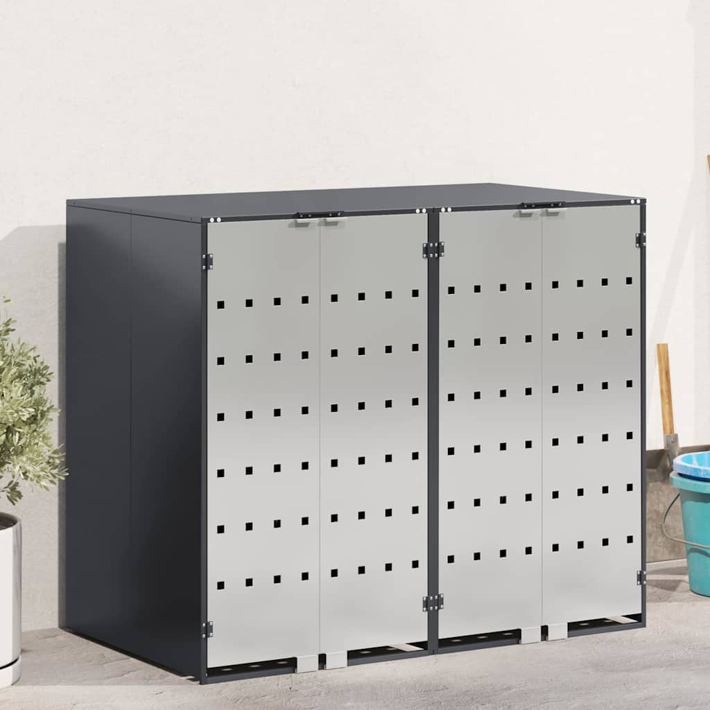 Wheelie Bin Storage for 3 Bins Anthracite 340 x 77.5 x 115.5 cm