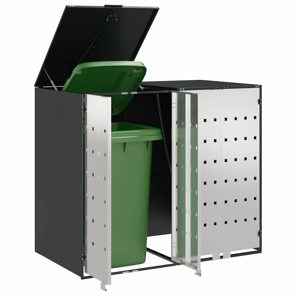Wheelie Bin Storage for 3 Bins Anthracite 340 x 77.5 x 115.5 cm
