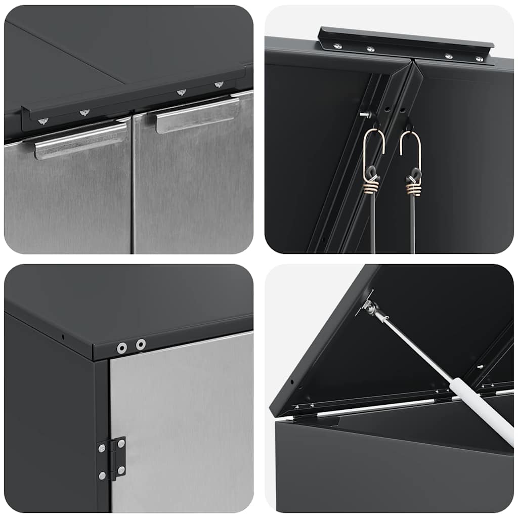 Wheelie Bin Storage for 3 Bins Anthracite 340 x 77.5 x 115.5 cm