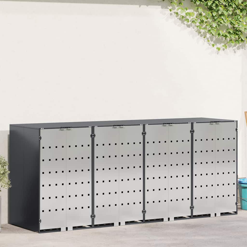 Wheelie Bin Storage for 3 Bins Anthracite 340 x 77.5 x 115.5 cm