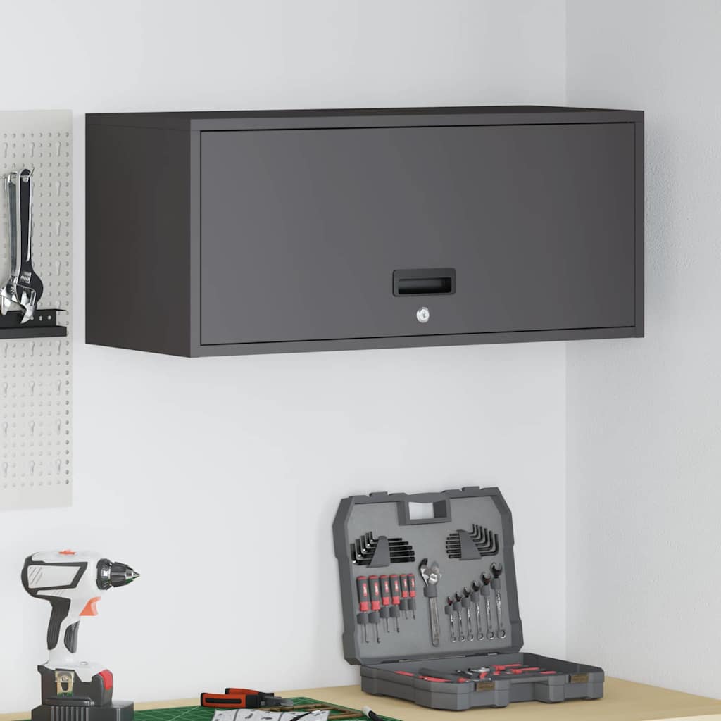 Wall Cabinet for Garage Black 80 x 33 x 35 cm