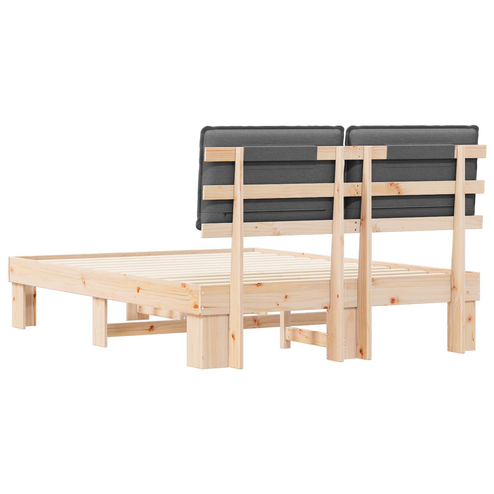 Bed Frame with Upholstered Headboard Dark Grey 150 x 200 cm