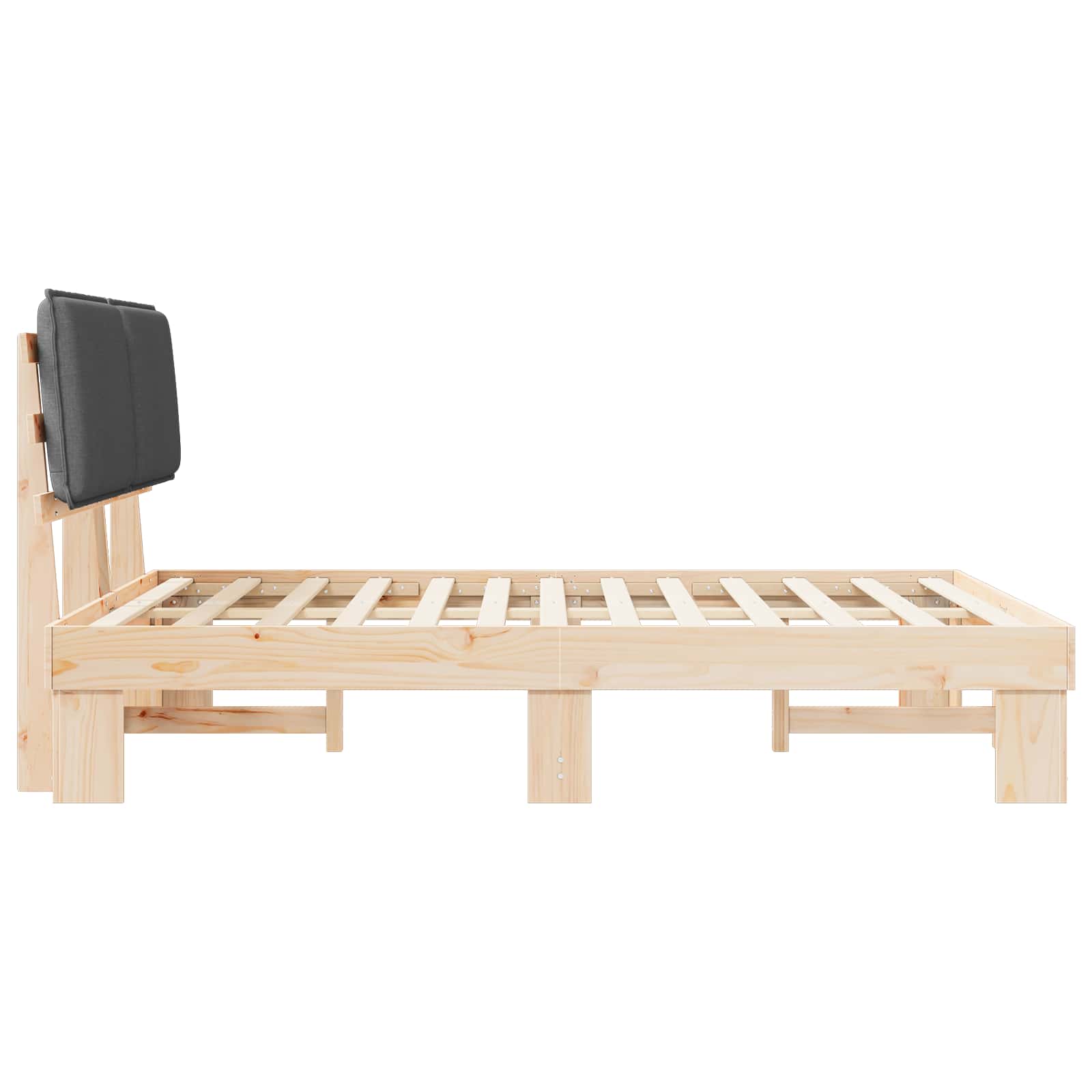 Bed Frame with Upholstered Headboard Dark Grey 150 x 200 cm