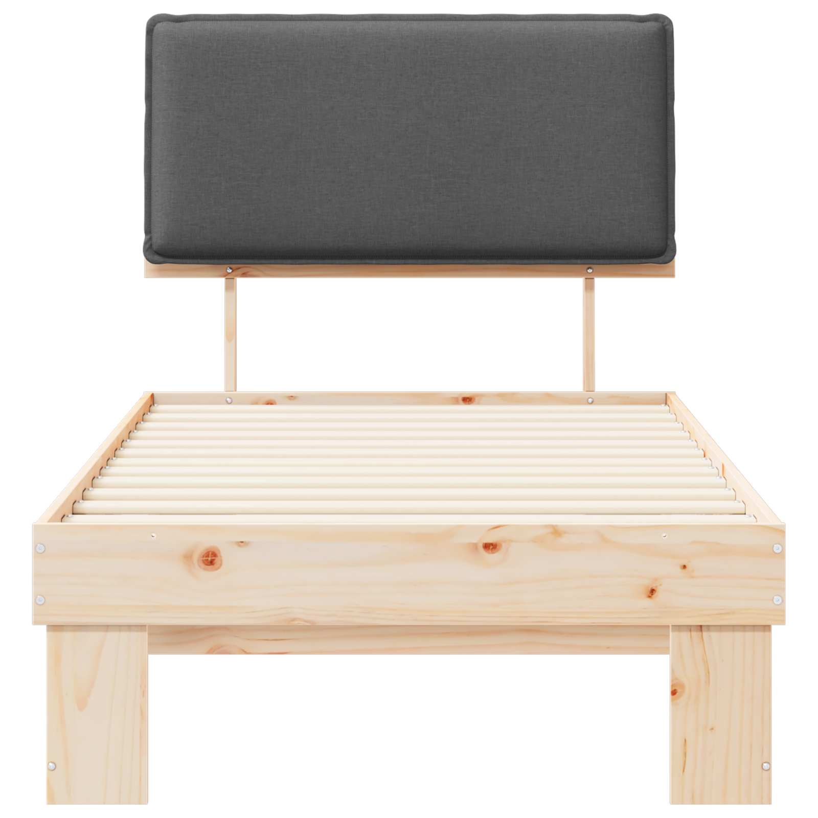 Bed Frame with Upholstered Headboard Dark Grey 90 x 190 cm