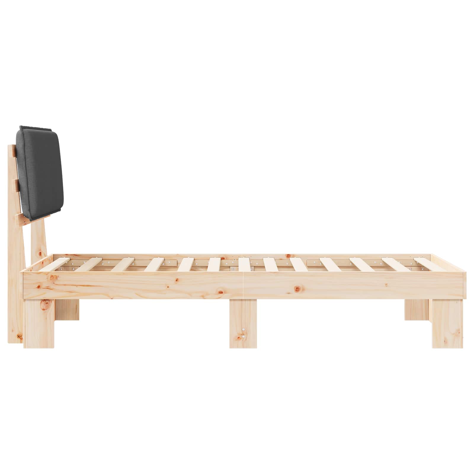 Bed Frame with Upholstered Headboard Dark Grey 90 x 190 cm