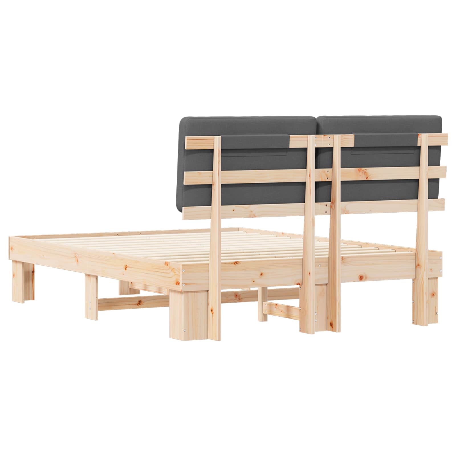Bed Frame with Upholstered Headboard Dark Grey 150 x 200 cm