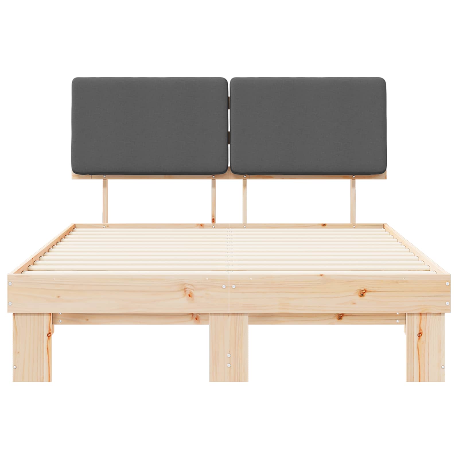 Bed Frame with Upholstered Headboard Dark Grey 150 x 200 cm