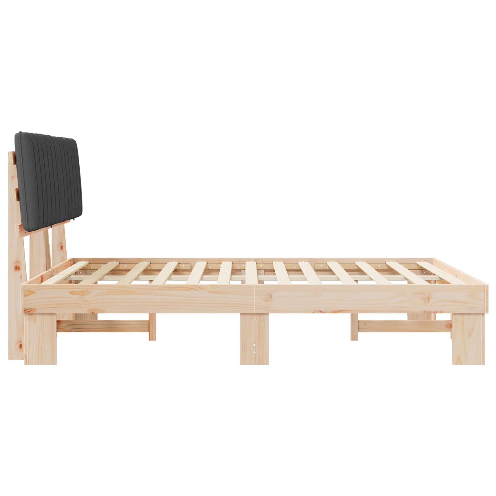 Bed Frame with Upholstered Headboard Dark Grey 150 x 200 cm