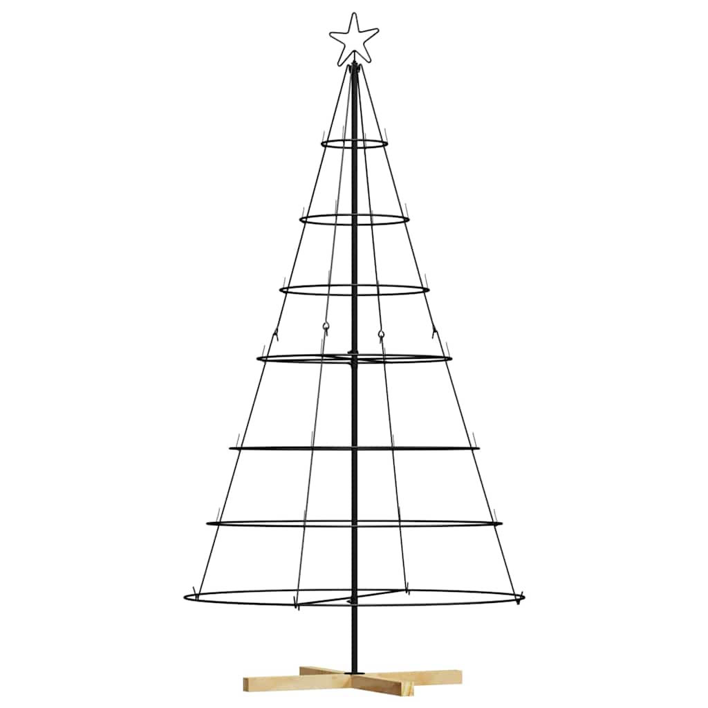 Christmas Cone Tree with Stand Black 180,5 cm Steel