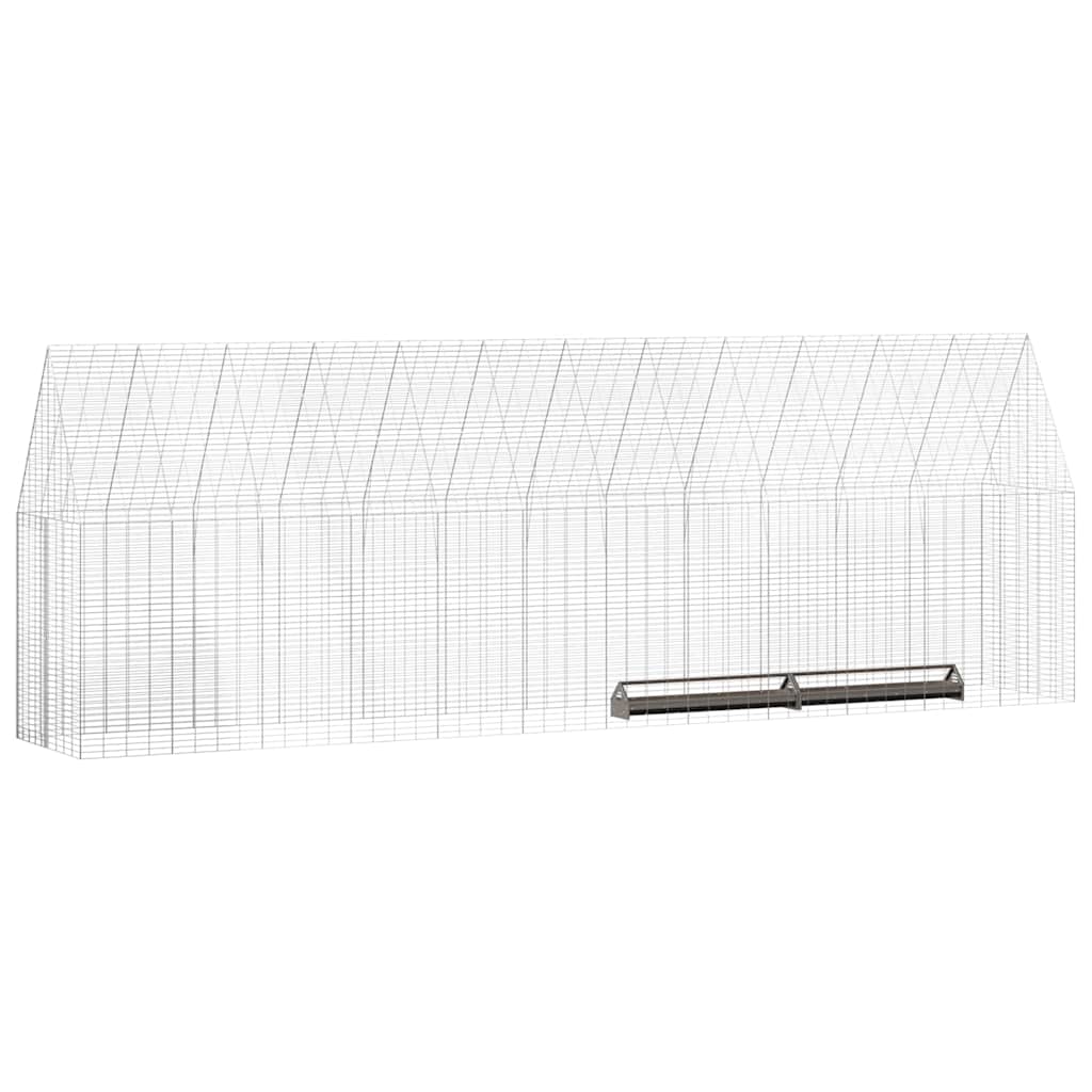 Chicken Cage 2 pcs Silver 600 x 100 x 210 cm Galvanised Steel