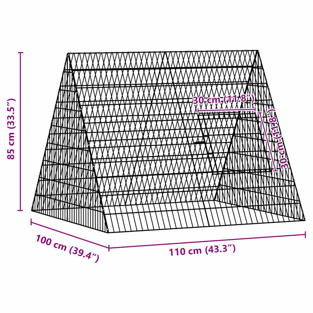 Chicken Cage Silver 110 x 100 x 85 cm Galvanised Steel