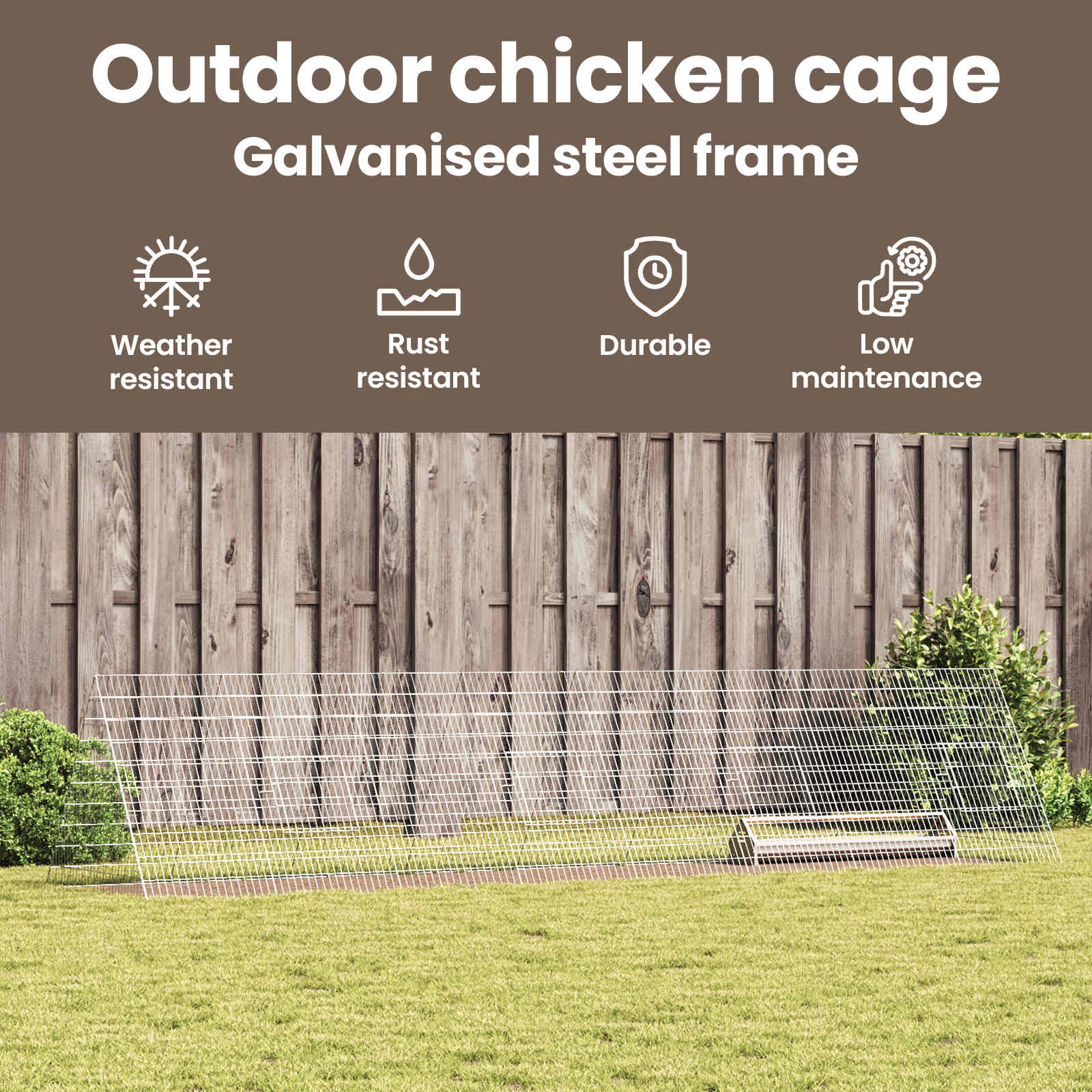 Chicken Cage Silver 430 x 100 x 85 cm Galvanised Steel