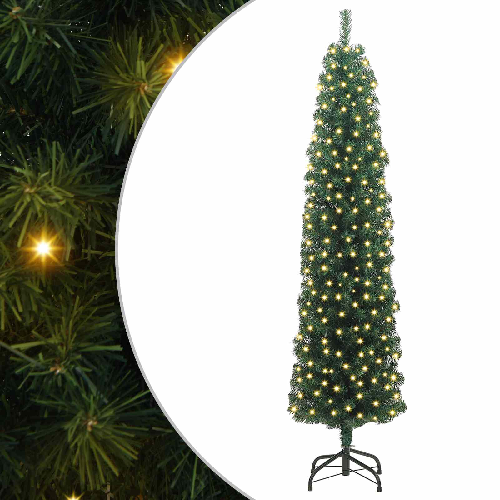 Artificial Christmas Tree with 300 LEDs with Stand Green 180 cm