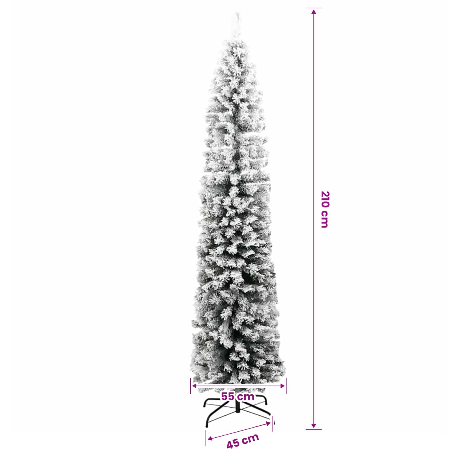 Artificial Christmas Tree with LED Light Green and white 210 cm