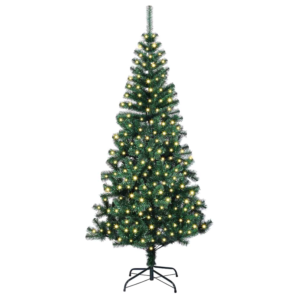 Artificial Pre-lit Christmas Tree Green 240 cm PVC and Metal