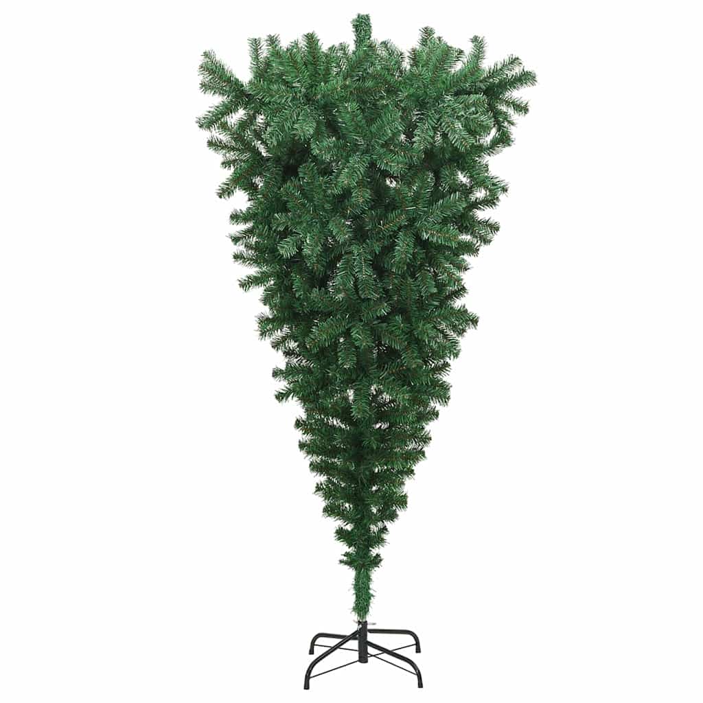 Upside-down Artificial Pre-lit Christmas Tree Green 180 cm PVC