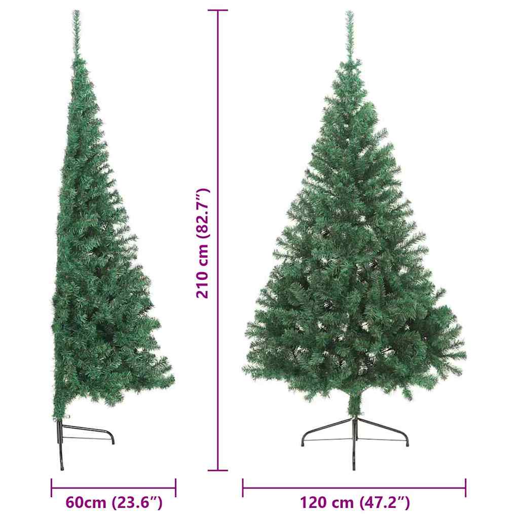 Artificial Pre-lit Christmas Tree Green 210 cm PVC