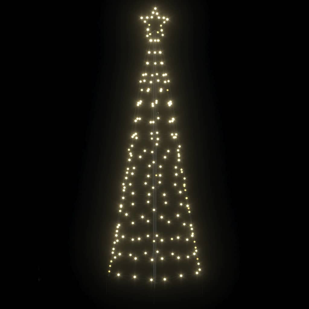 LED Christmas Tree with Ground Spikes Warm White 250 cm Iron