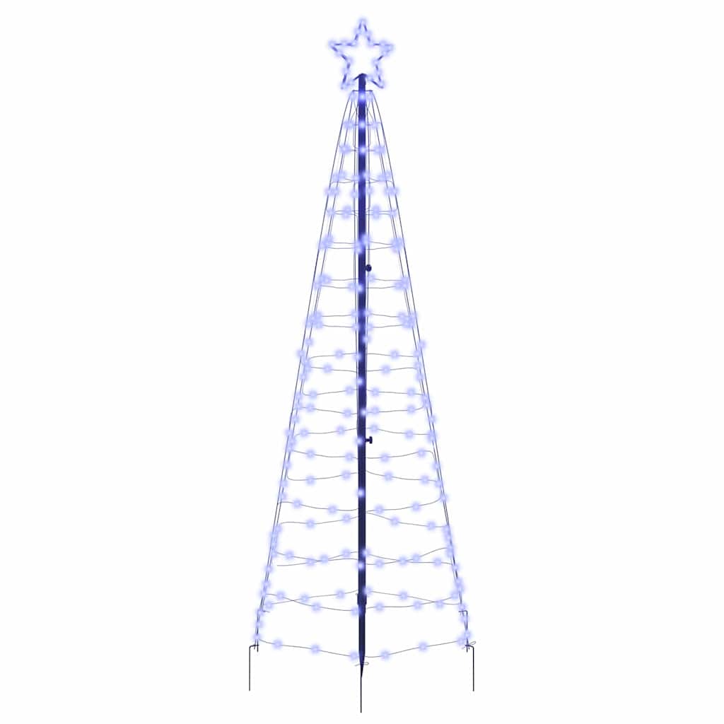 LED Christmas Tree with Ground Spikes Blue 250 cm Iron