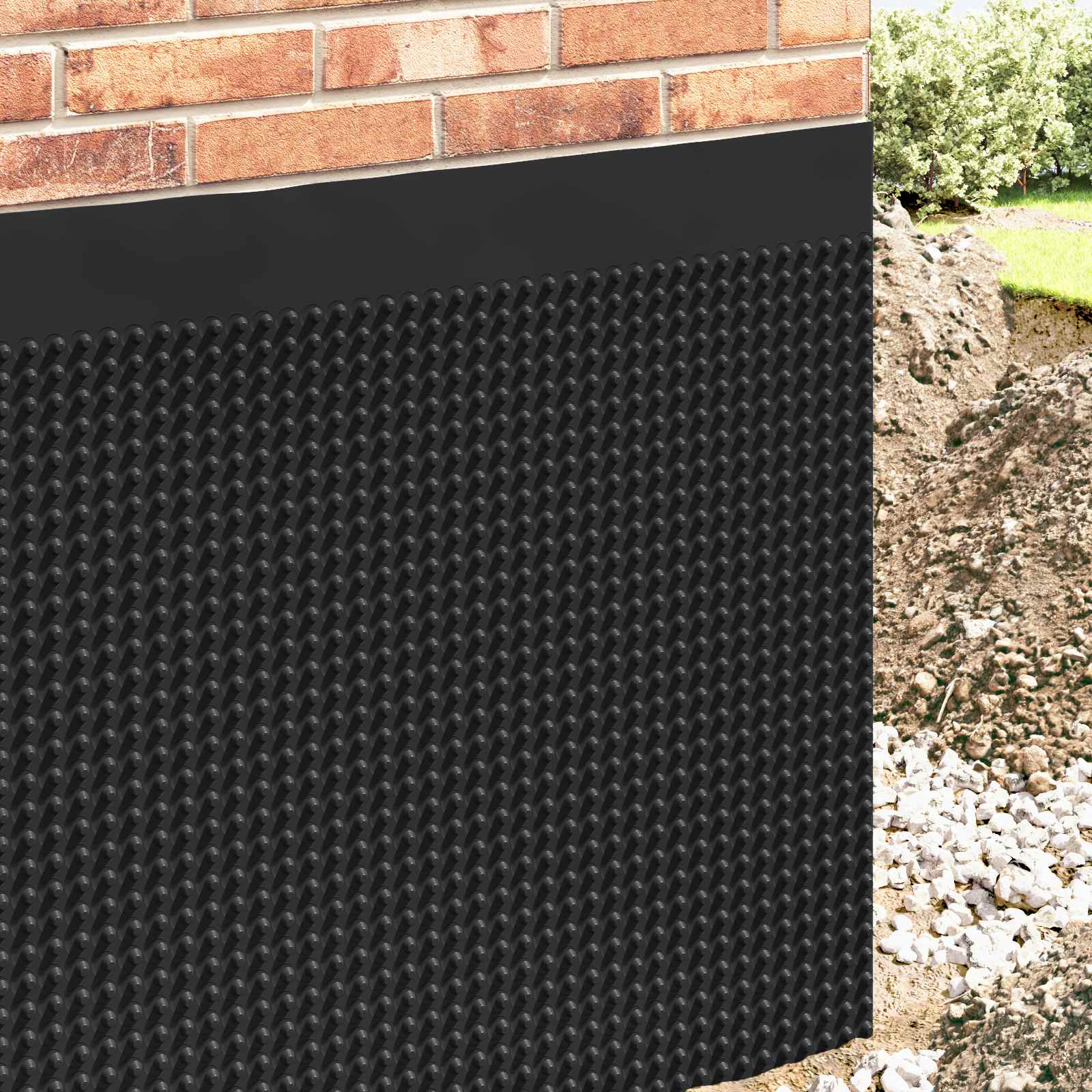 Dimpled Drainage Sheet 2 pcs Black 1 x 20 m HDPE